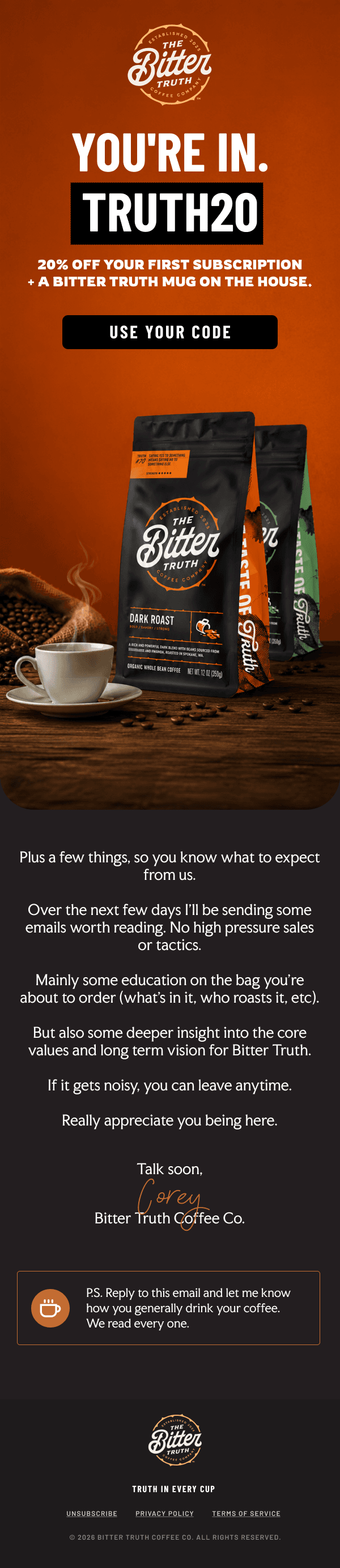 Welcome Email — Before